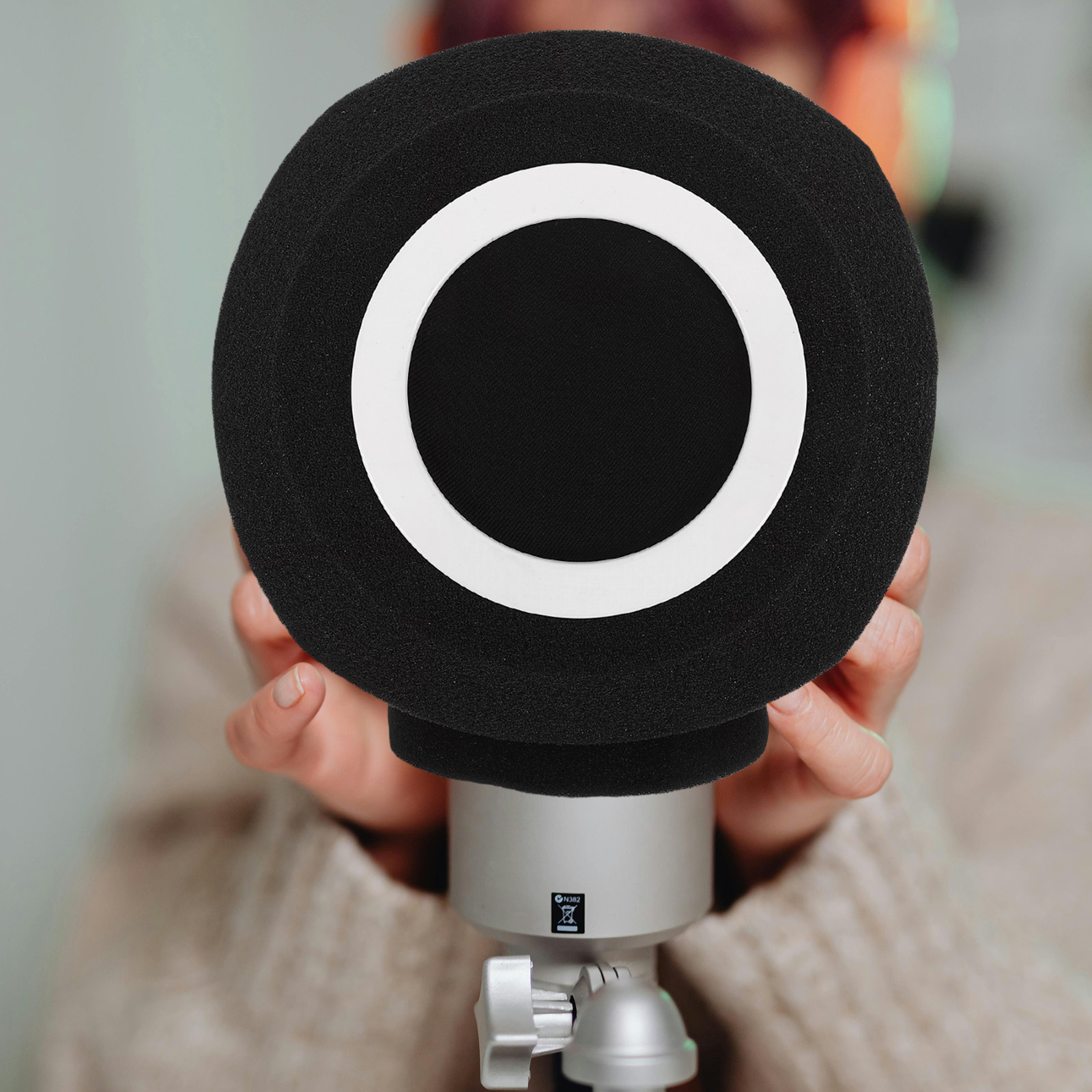 Recording Pop Filter - Pelindung Mikrofon Berbahan Busa, Tahan Angin,