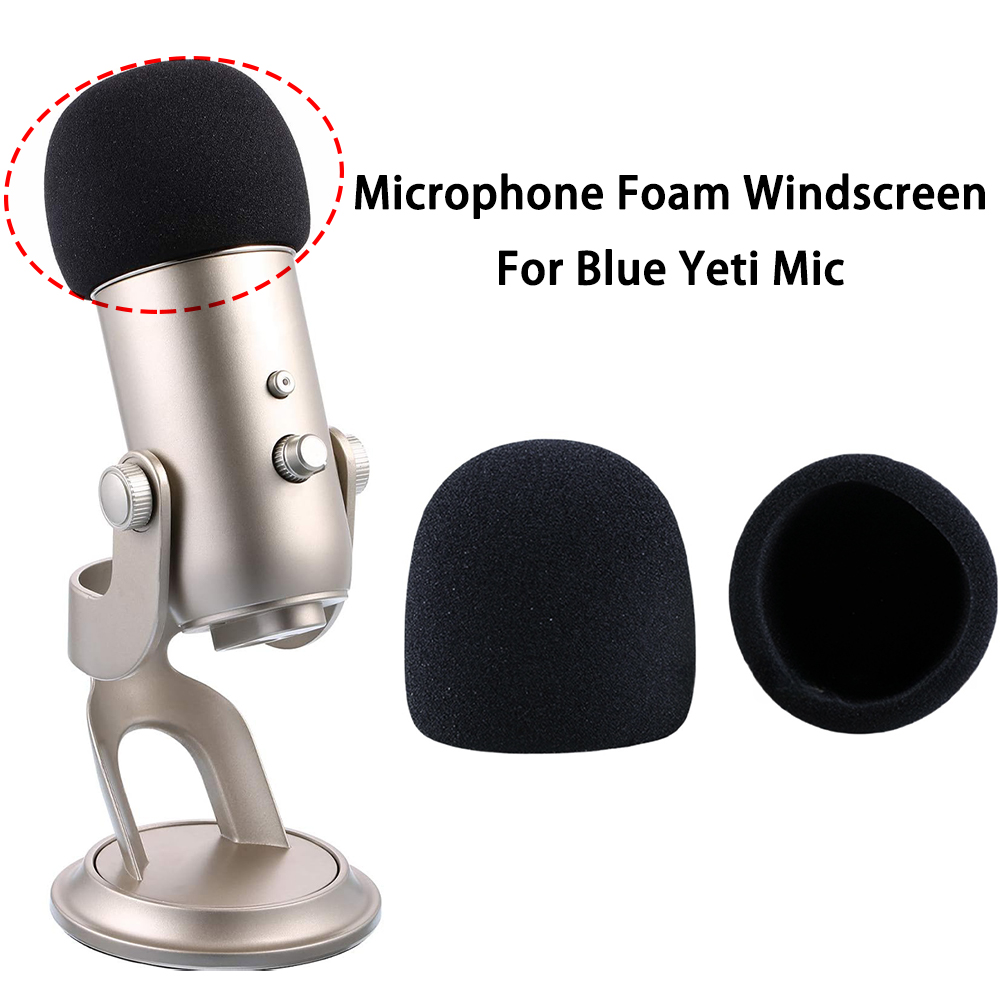 Recording Pop Filter - Penutup busa spons mikrofon, kaca depan