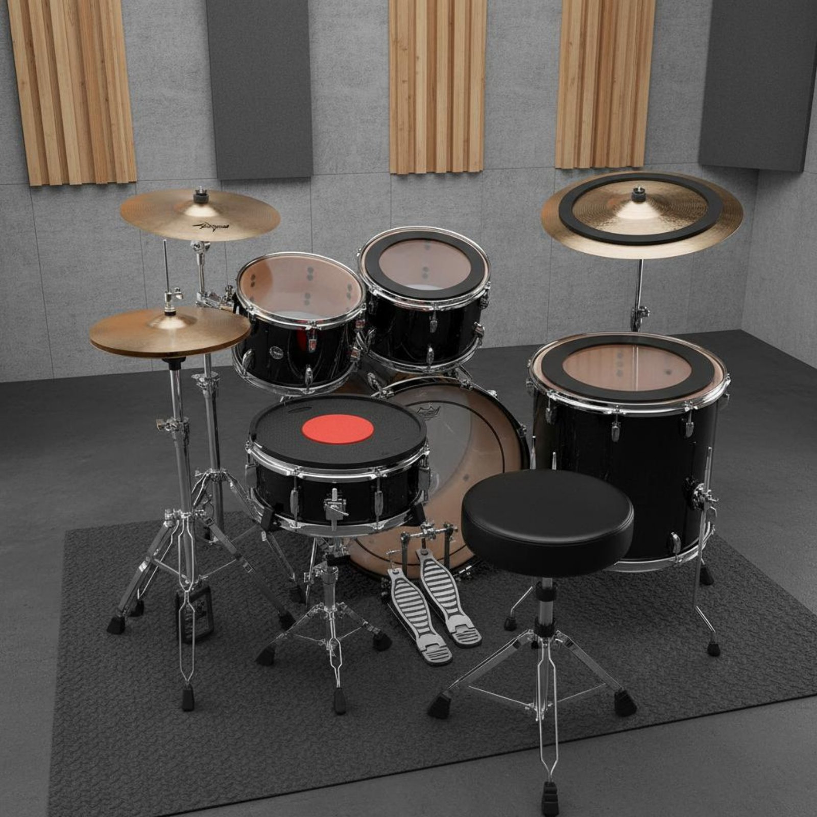 Peredam Suara Drum dan Cymbal, - Drum Practice Pad ulasan dan harga